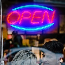 OPEN Neon Sign Lights 18'x 8.7' Big LED Wall Light