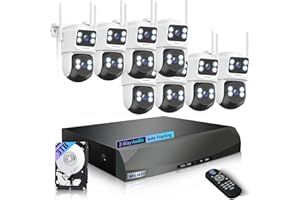 WEILAILIFE 【2-Way Audio & Auto Tracking】 4MP PTZ Security Cameras Wireless Outdoor, Wireless Outdoor Security Camera System, Home WiFi Video Surveillance DVR Kits