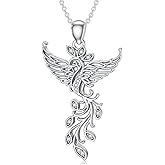 LWXIE Diamond Phoenix Necklace for Women 925 Sterling Silver Phoenix Pendant with Lab Grown Diamond Jewelry Gifts