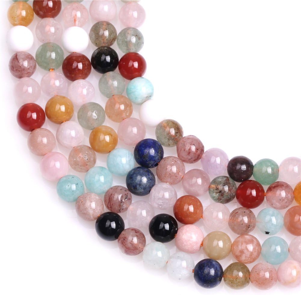 Natural Multicolor Mixed Stone Gemstone Semi Precious 6mm Round Beads for Jewellery Making Strand 15", Multicolour - Image 4