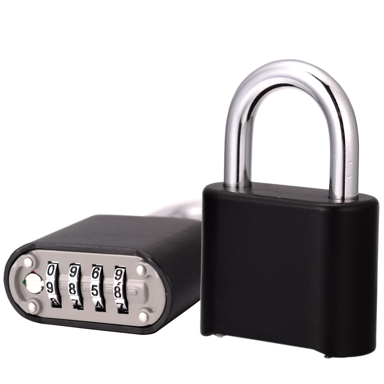 Combination Padlocks,Cyrmiug 4 Digit Resettable Combination Lock with 1.3 Inch Hardened Steel Shackle,Suitable for Outdoor School, Gym,Backyard Fence, Hasps,Shed & Toolbox [2 Pack] — image 1
