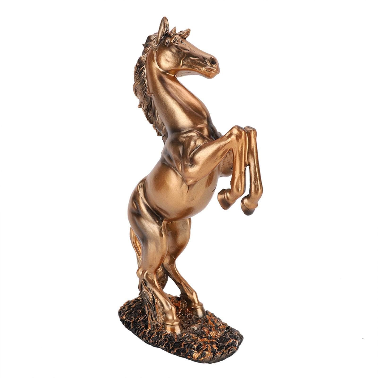 HERCHR Standing Horse Resin Statue for Home Decor 12.4×7.09in Horse Standing Statue Ornament Figurine Animal Ornament Sculpture Art Figurine Decorative Sculpture Home Desk Decor