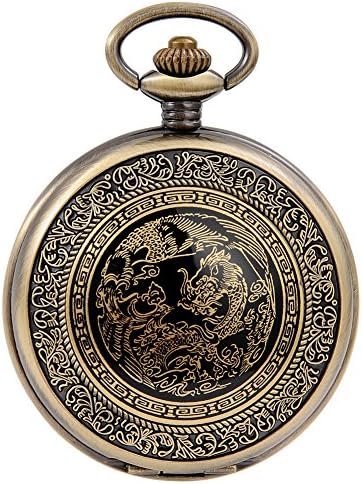 Unisex Classic Bronze Analog Nacklace Chain Quartz Pocket Watch