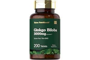 Carlyle Ginkgo Biloba 3000mg | 200 Vegetarian Tablets | Extra Strength | Non-GMO, Gluten Freen Formula | by Tahoe Nutritionals