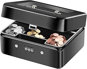 Caja Fuerte Portátil, Diyife Pequeña Caja para Dinero con ...
