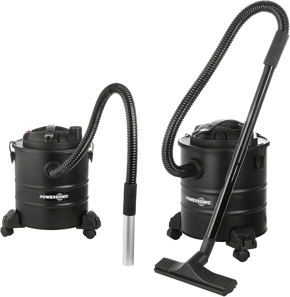 Qualtex Powersonic 1200W Ash Vacuum 20L Black Bagless with HEPA Filter