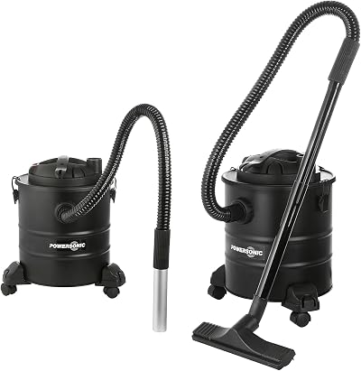 Qualtex Powersonic 1200W Ash Vacuum 20L Black Bagless with HEPA Filter