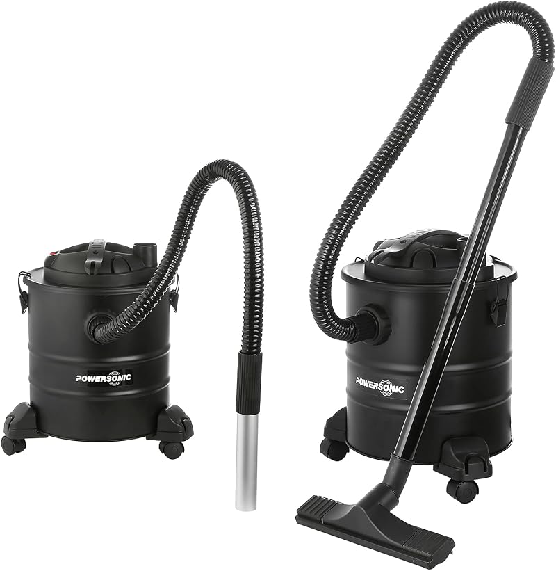 Qualtex Powersonic 1200W Ash Vacuum 20L Black Bagless with HEPA Filter
