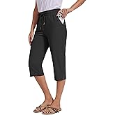 Cagola 18" Beach Pants for Women Swim Pants Built-in Brief Quick Dry Summer Capris UPF50+ Knee Length Long Swim Bottoms
