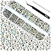2000 Pieces Hot Fix Glass Flatback Rhinestones HotFix Round Crystal Gems 1.5-6 MM (SS4-SS30) in Storage Box with Tweezers and Picking Rhinestones Pen (Crystal AB, 6 Sizes)