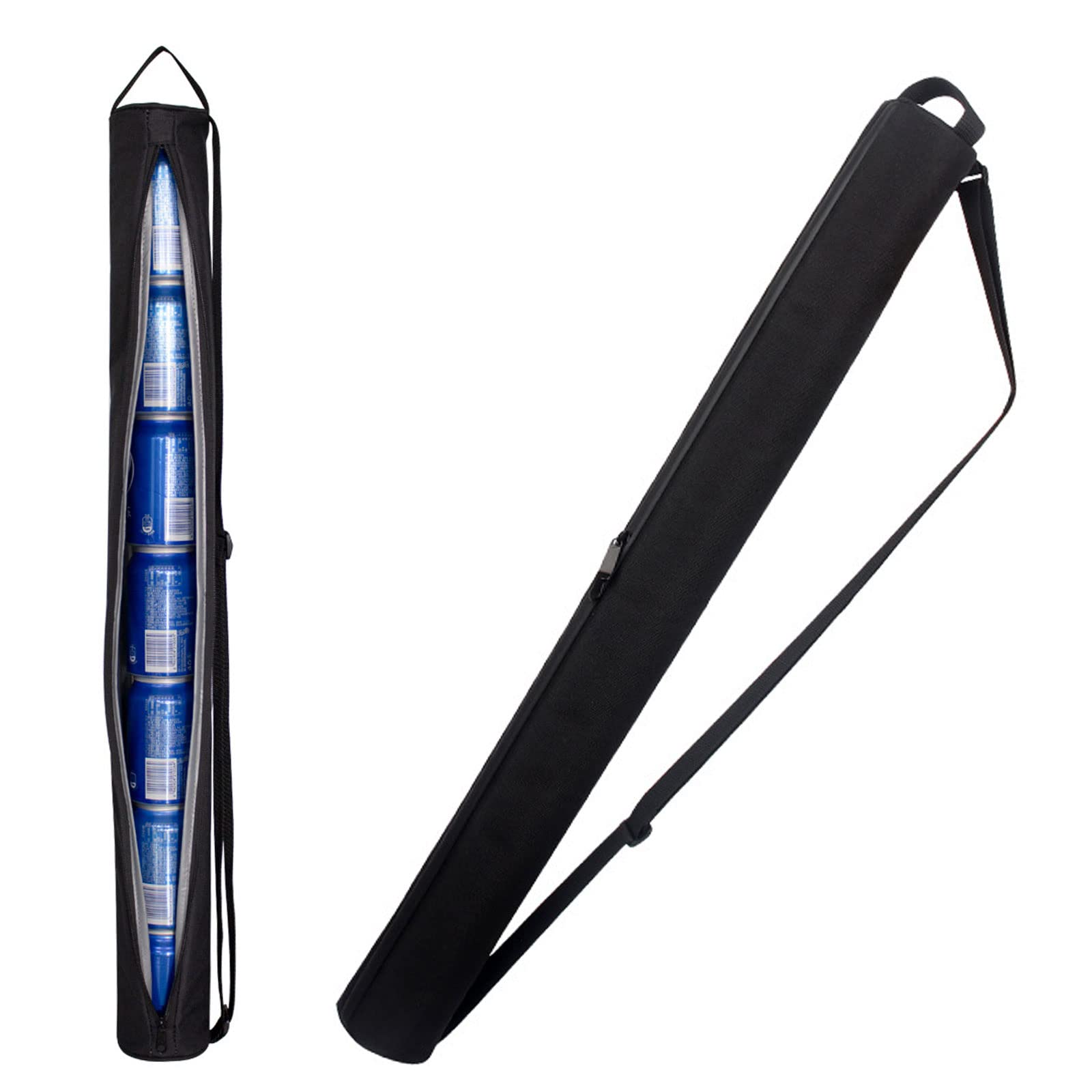 Golf Bag Cooler, 7 Cans Beer Sleeve, Golf Cooler Sleeve, Insulated Cooler Bag with Removable Shoulder Strap, Leak Proof Drink Storage Bag, Good Cooler Bag for Golfers, Beer Lovers, Black