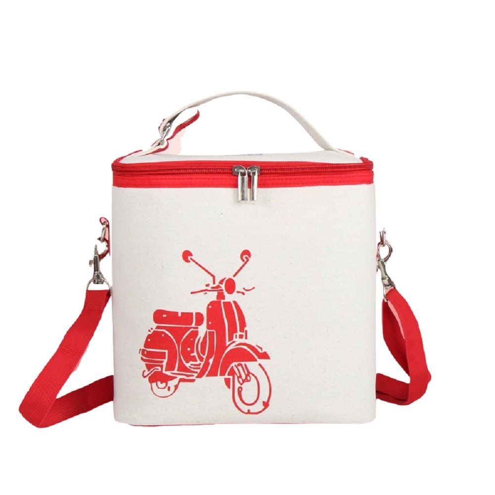 Zhrui Bolsa Térmica Blanca Roja Nevera pequeña con Aislamiento ...