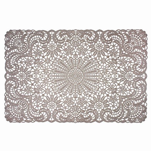TAUPE/STONE VINYL PLACEMATS 18x12"L Home & Kitchen