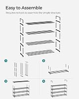 Songmics 4-Tier Shoe Rack Metal Storage Organiser 16-20 Pairs Black LSA14BKV2 view 5