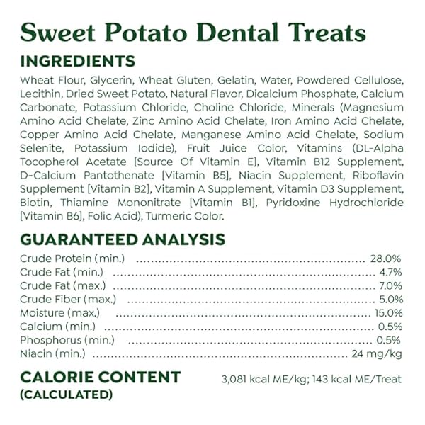 GREENIES DENTAL BONE DOG TREAT SWEET POTATO LARGE 12OZ