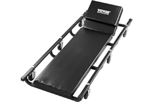 VEVOR Mechanic Garage Creeper, 40-Inch, 300 lbs Capacity Automotive Rolling Creeper with 6 Casters Adjustable Cushioned Headrest, Heavy Duty Steel Frame Low Profile for Garages, Repair Shops, and DIY