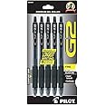 Pilot, G2 Premium Gel Roller Pens, Fine Point 0.7 mm, Black, Pack of 5