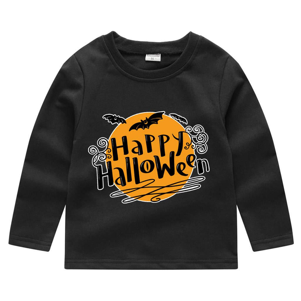 Halloween Bedruckte TShirts für Kinder Jungen Langarm Rundhals