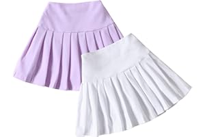 Neutocd Toddler Baby Girls Skirts Skorts Elastic High Waist Plain Pleated Skirts for Girls Running Sports Tennis Skater Skirt