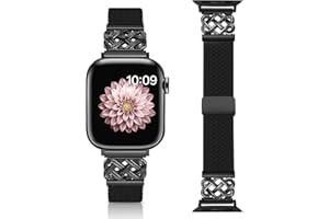 Chinber Braided Band Compatible with Apple Watch Bands 40mm 38mm 41mm 42mm 44mm 45mm 46mm 49mm, Magnetic Clasp Fabric Nylon Interlock Buckle Straps for iWatch Ultra Series 10/9/8/7/6/5/4/3/2/1/SE