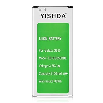 YISHDA Akku für Galaxy G850 (2100 mAh) Samsung Galaxy Alpha SM-G850 Akku EB-BG850BBU für G850T G850F G850H G850M G850W G8508S