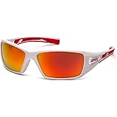 Pyramex Velar Safety Glasses, White-Red Frame/Sky Red Mirror Lens