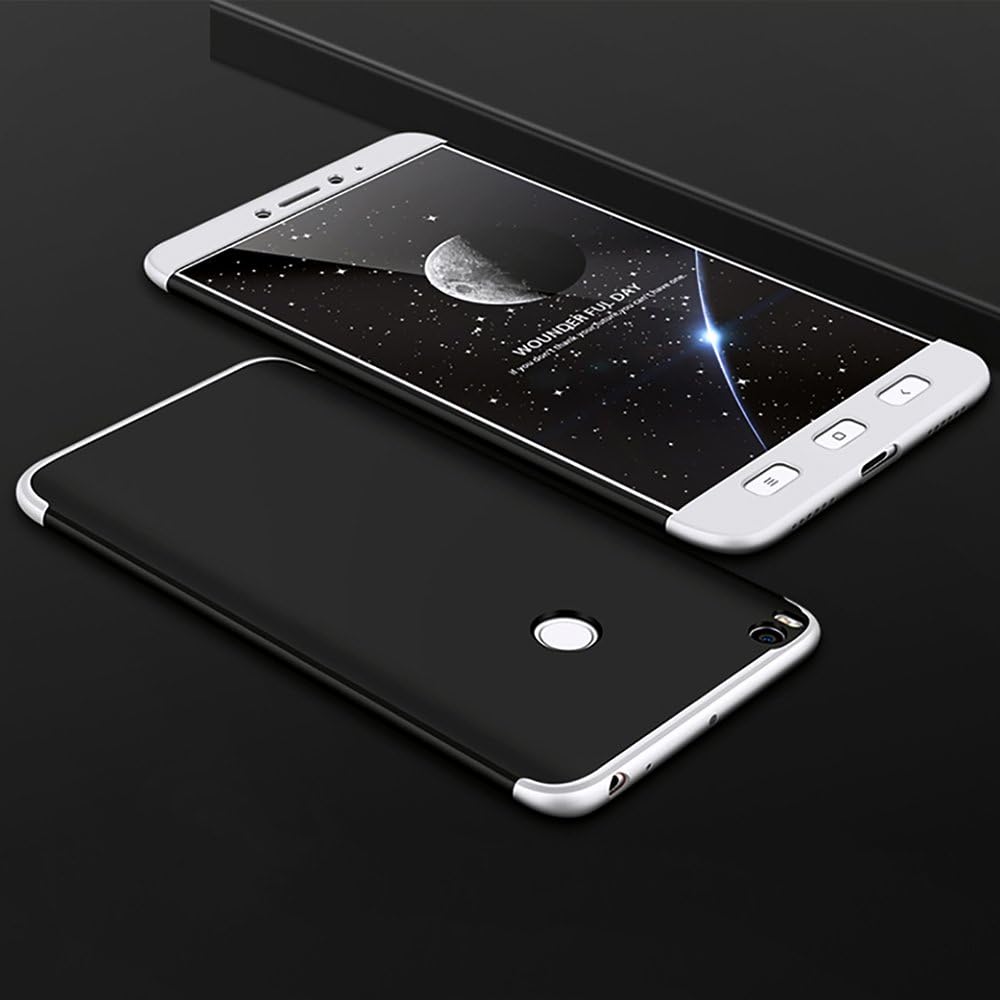 Case for Xiaomi Mi Max 2, MAOOY Detachable 3in1 Hard PC Plastic Back Anti Slip Shell for Xiaomi Mi Max 2, Shockproof Heavy Duty Full-Body Protection Cover for Xiaomi Mi Max 2, Silver and Black