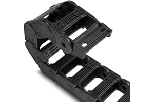 Aweking 25 x 57mm (Inner H x W) R55 Bridge Type Drag Chain Cable Wire Carrier Protection Chain 39.3inch/1M for 3D Printer and CNC Router Mill,Black Plastic Nylon