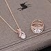 Women Rose Gold Plated Dangle Earrings and Necklace with Cubic Zirconia Fashion Bridesmaids Jewelry Sets ¡­