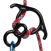 AOKWIT 50KN Rescue Figure, 8 Descender Large Bent-Ear Belaying and Rappelling Gear Belay Device Climbing for Rock Climbing Peak Rescue 7075 Aluminum Alloy