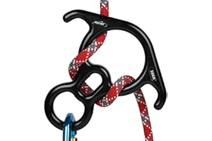 AOKWIT 50KN Rescue Figure, 8 Descender Large Bent-Ear Belaying and Rappelling Gear Belay Device Climbing for Rock Climbing Peak Rescue 7075 Aluminum Alloy