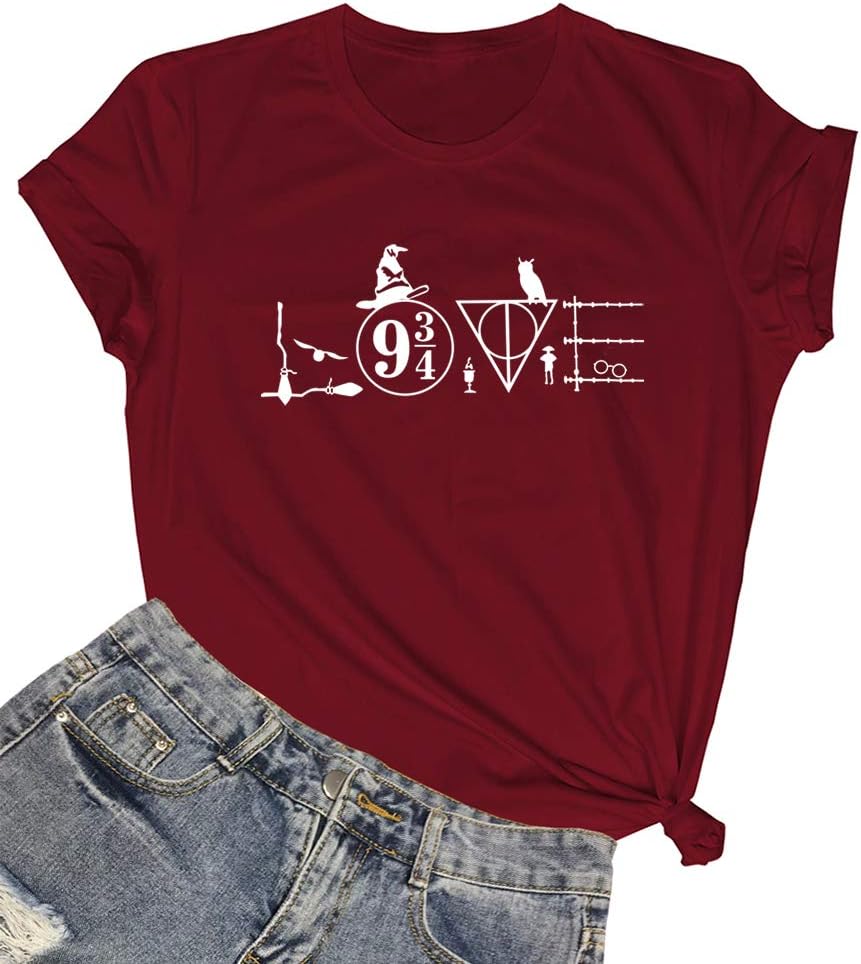 LOOKFACE Womens Graphic Printed Tshirts Cute Funny Tees