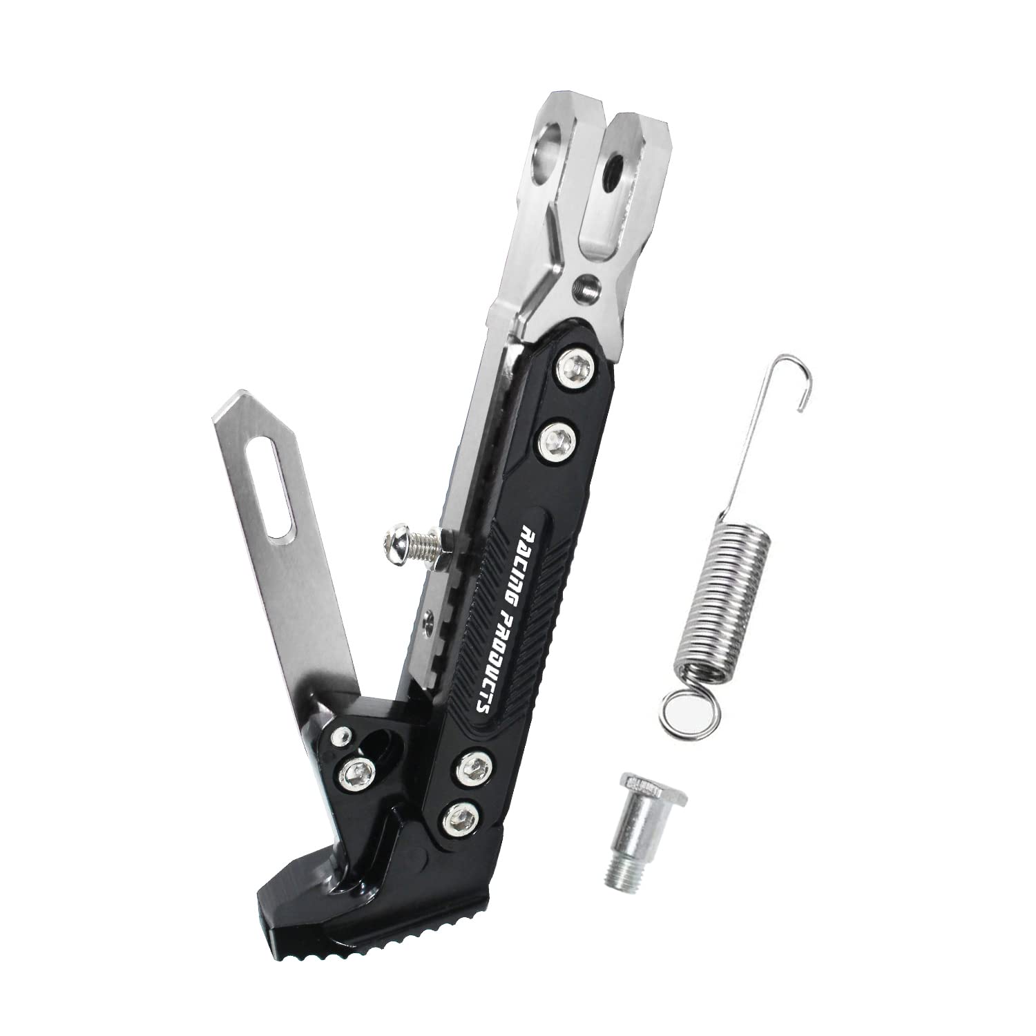 Photo 1 of Adsspro Universal Motorcycle Kickstand Accessories Motor Scooter Modified CNC Aluminum Alloy Adjustable Tripod Holder Kickstand Foot Side Support Stand Motor Scooter Motorbike Motocross Dit Pit Bike