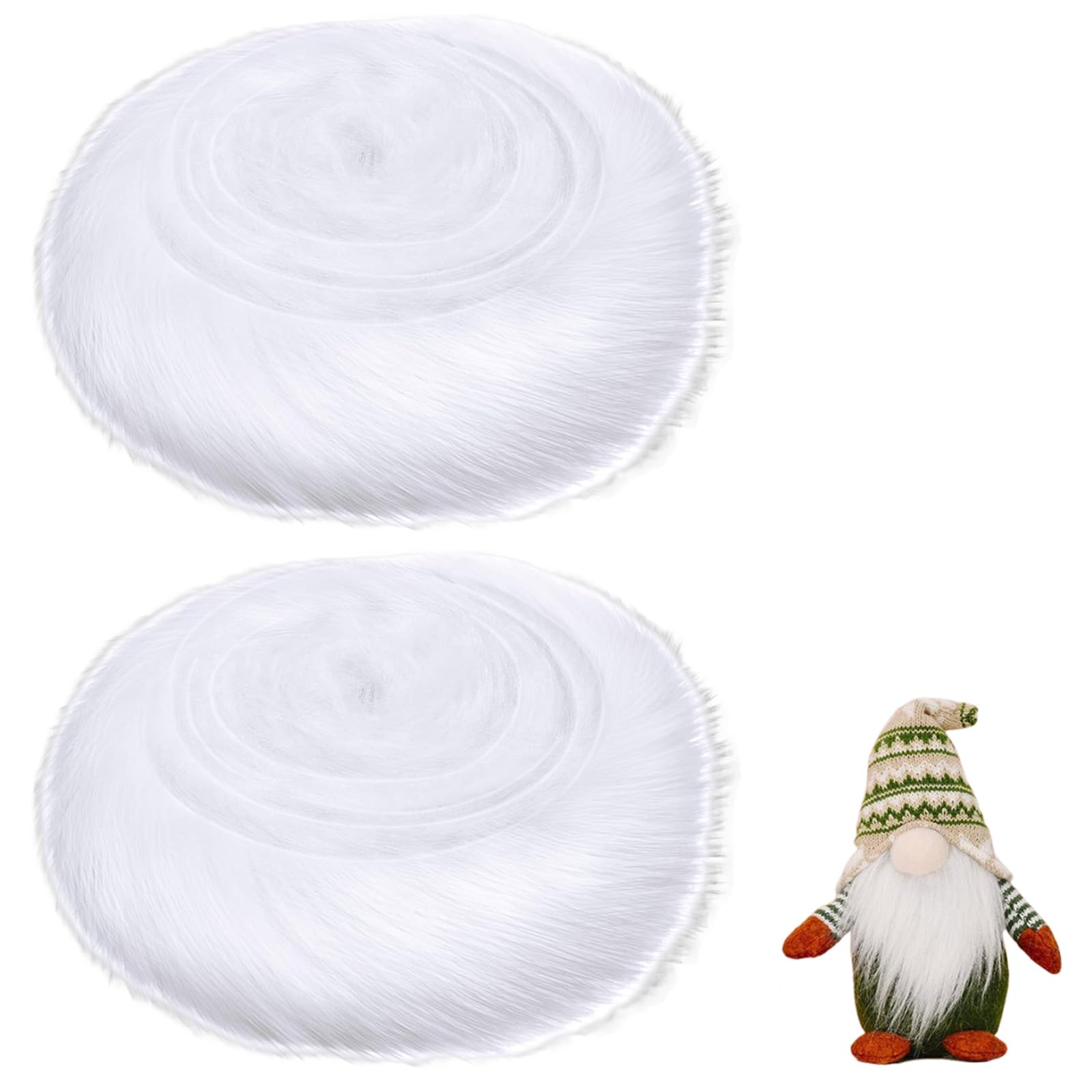 2 Pcs Plush White Fluffy Craft Fur - Faux Fur Fabric for Toy Making & DIY Craft Decoration (1.8mx5cm)
