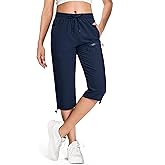 MAGCOMSEN Women's Hiking Capri Pants UPF 50+ Lightweight Quick Dry Casual Golf Cargo Crop Pants with 5 Pockets Summer