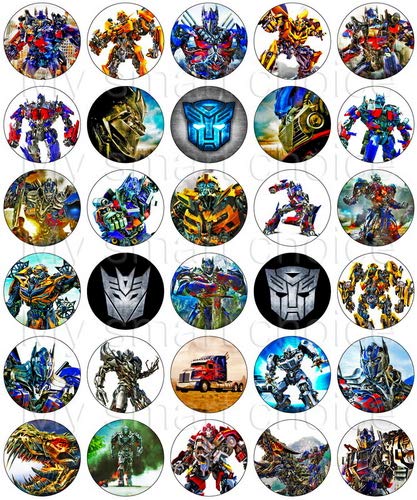 Buy 30 X Edible Cupcake Toppers Transformers Themed Collection Of 
