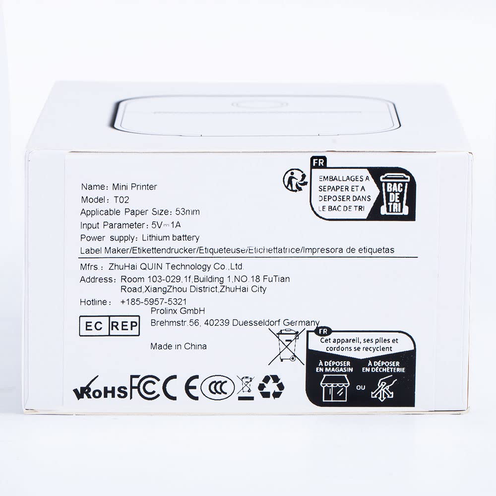 Memoking Print Pods Mini Printer - Sticker Printer Mini Thermal Inkless Sticker Maker Bluetooth Pocket Printpod for Phone, Impresora Portátil for Notes, Flashcards, Diagrams, Journal, DIY, Kids Gift