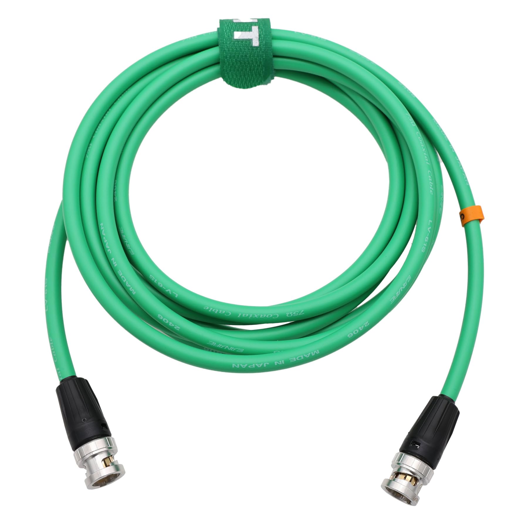 Hangton 12G 4K Raw SDI Coaxial Video Cable BNC to BNC Canare LV-61S 75 ohm for Camera Monitor Flexible Shielded 5M Green