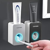 Toothbrush Holder Automatic Toothpaste Dispenser - Wall Mounted With 3 ...