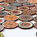 HSAN 100 Pcs Wood Buttons, Mixed 2 Holes Buttons 1 Inch Buttons Vintage Assorted Buttons Decorative Buttons Flower Buttons Round Buttons for DIY Sewing Craft