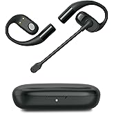 Emerson NoiseZero Open-Ear Earphones w/Charging Case, Smart AI 100dB ENC Microphone Cancelling 99.999% Noise, Max Privacy, Wireless Bluetooth Earbuds, IPX4, Gym, Work, Travel - Black
