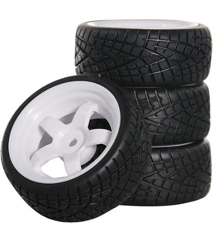 thumbnail image 2 of 4-Pack 1/10 Scale RC Car Wheels & Tires - 12mm Hex, 65mm Diameter, Rubber Tires For On-Road Touring 2 of 10
