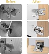 Flintronic 2Pcs Hinge Repair Plate Stainless Steel Cabinet Bracket with 12 view 7