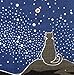 Tamanoosanpo Japanese Wrapping Cloth (Furoshiki) - 19 x 19 inches - Cat: Milky Way Galaxy - Back To School