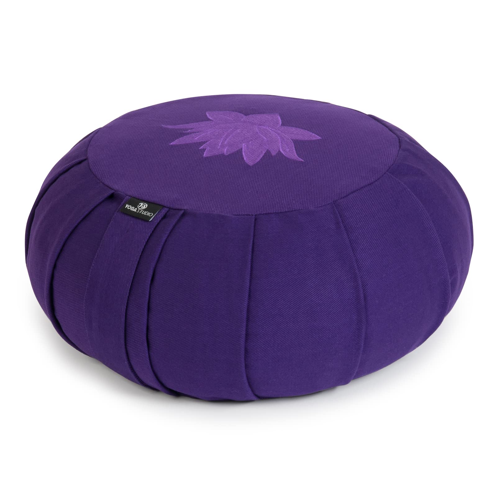 Yoga Studio Pleated Round Zafu Buckwheat Meditation Cushion - Lotus Leaf (Purple)