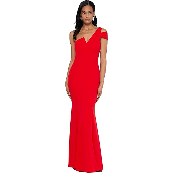 fitted lace wedding dress Floral-Print Red Formal Dress: Betsy and Adam A26962 Red Multi / 0