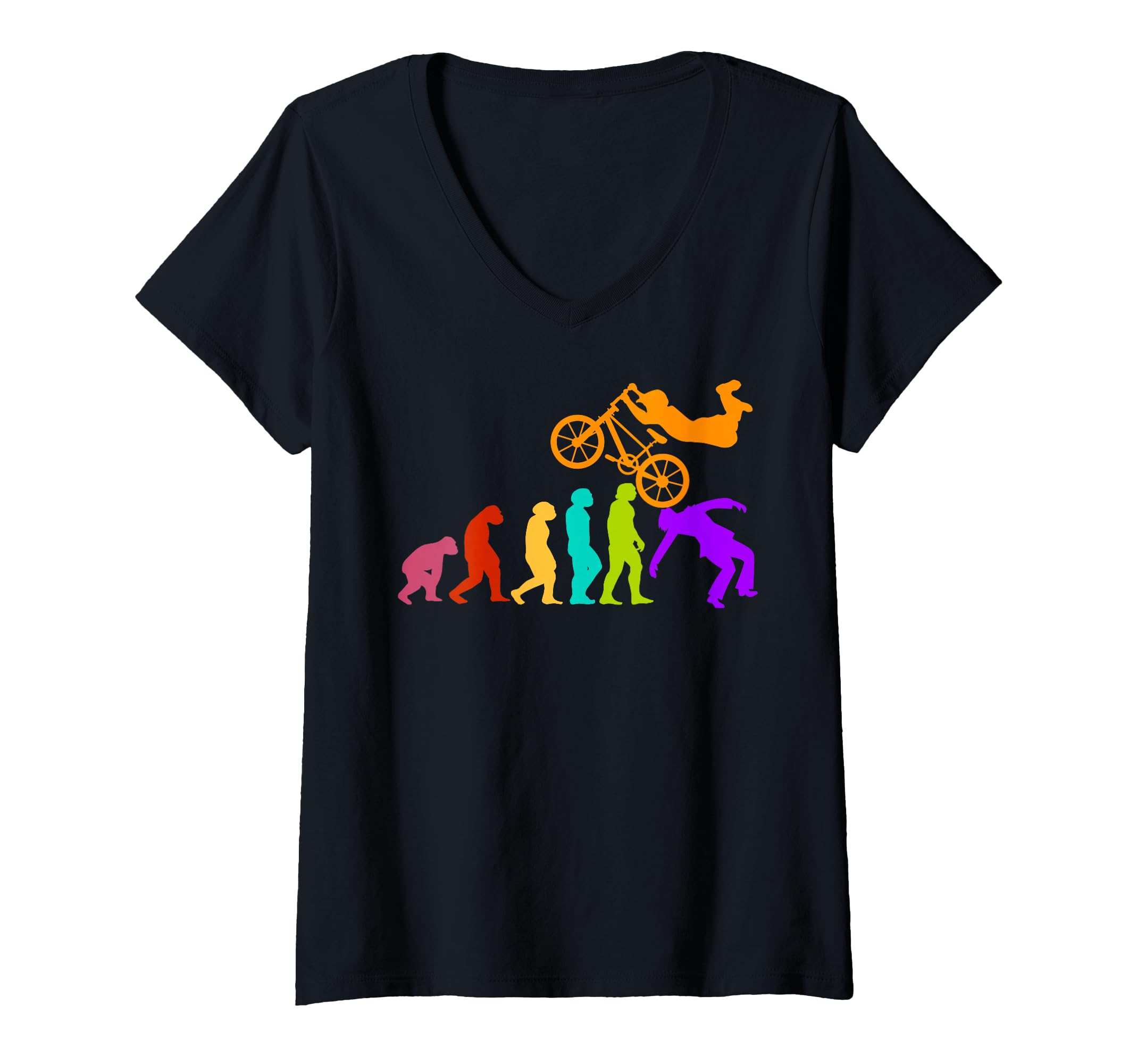 Women's BMX Bike cyclist BMX Bicycles cycling biking race BMX V-Neck T-Shirt