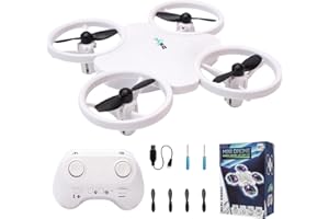 LEFEI Mini Drone for Kid and Beginner with Led Light, Rc Drone Quadcopter with 360 Flip,Propeller Full Protect, 2 Batteries, One Key Take Off Landing, Kids Flying Toy Gift for Boy and Girl (White)