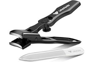 German Nail Clippers for Men Thick Nails, VANWIN Toenail Clippers for Seniors Large Wide Jaw Opening, Heavy Duty No Splash Fingernail Clipper with Safety Lock Nail Clippers with Catcher for Women