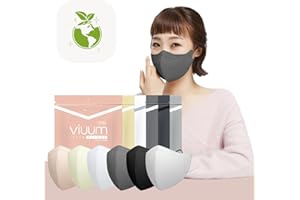 HOMSSEM [25pcs VIUUM Deluxe Korean Face Color Mask– Soft and Durable Korea Face Mask for Adults –2D 4-Layer Filter 6Color (Black-Large)